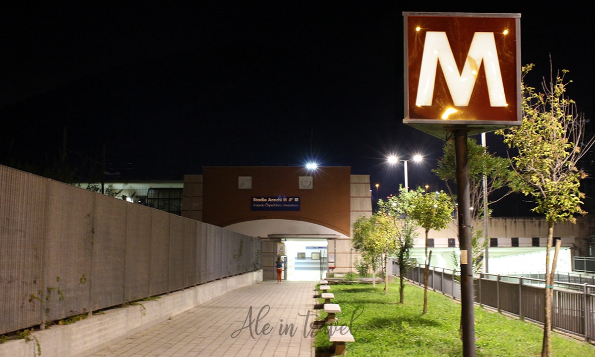 Viale d'ingresso alla Stazione metro dello Stadio Arechi di Salerno