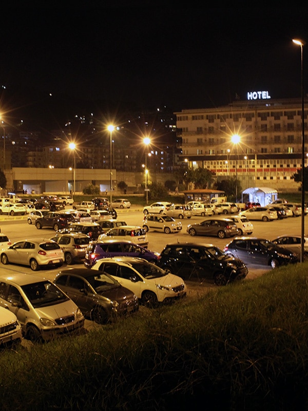 Parcheggio Foce Irno durante Salerno Luci d'Artista