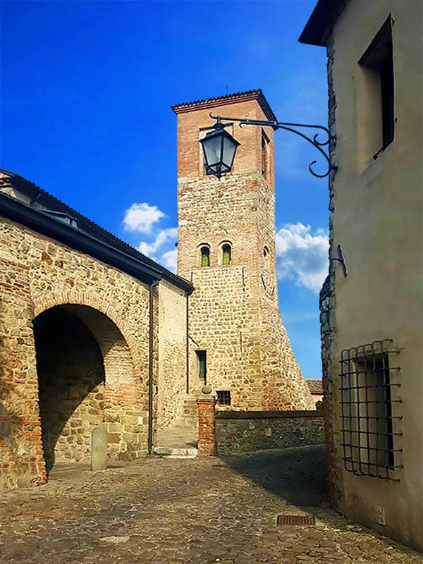 Dettaglio del centro storico di Arquà Petrarca nei Colli Euganei